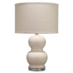 Dwayne French Country Cream Glass Bedside Table Lamp