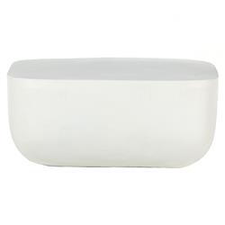 Bailey Industrial Loft White Aluminum Square Block Outdoor Coffee Table - Small