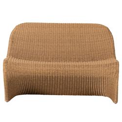 Ivanna Coastal Beach Natural Brown Woven Wicker Outdoor Dining Bench