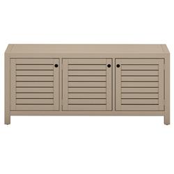 Camille Rustic Lodge Natural Teak Wood 3 Door Outdoor Sideboard