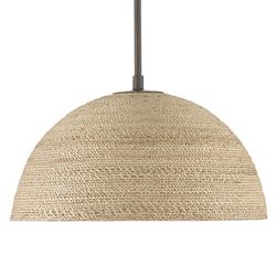 Jordan Coastal Beach Natural Abaca Rope Dome Shade Single Pendant