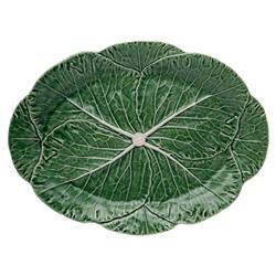 Cabbage French Country Green Earthenware Oval Platter