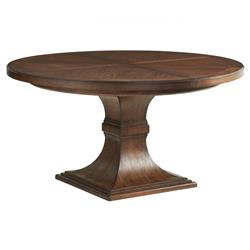 Palo Alto Rustic Lodge Brown Wood Extendable Round Dining Table - 58-80&quot;W