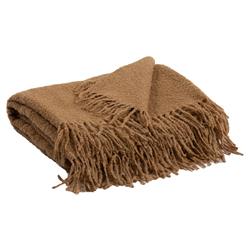 Kairos Modern Classic Tan Woven Alpaca Boucle Throw Blanket