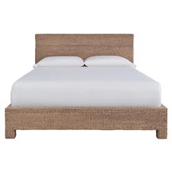 Victor Coastal Beach Brown Woven Hyacinth Classic Bed - Queen