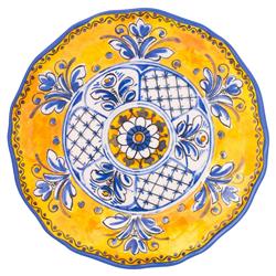 Benidorm Global Bazaar Yellow Melamine Floral Dinner Plate