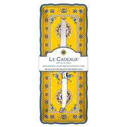 Benidorm Global Bazaar Yellow Melamine Floral Baguette Tray Gift Set