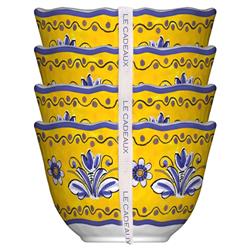 Benidorm Global Yellow Melamine Floral Dessert Bowl - Set of 4