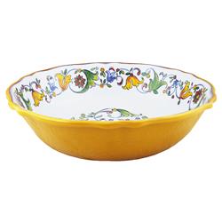 Capri French Country White Melamine Floral Salad Bowl