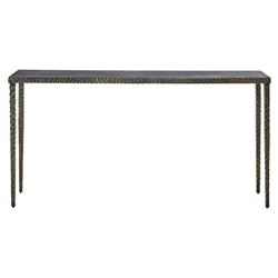 Sydie Industrial Loft Grey Metal Rectangular Console Table
