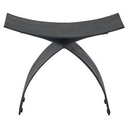 Marlin Industrial Loft Black Aluminum Rectangular Stool