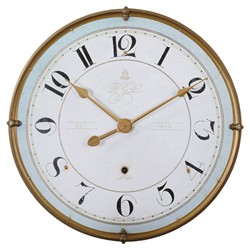 Tisdale Updated Traditional Blue Antique Gold Frame Wall Clock