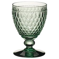 Boston Modern Classic Green Crystal Glass Goblet - Set of 4
