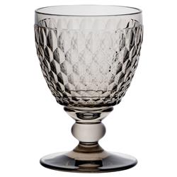 Boston Modern Classic Smoke Crystal Glass Goblet - Set of 4