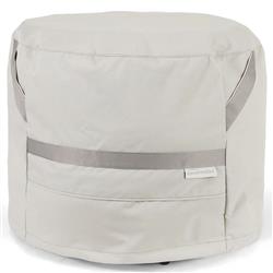 Outdoor Side End Table Beige Round Furniture Storage Cover