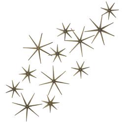 Dwell Studio Mid Century Brass Star Wall Sculptures - Set of 12