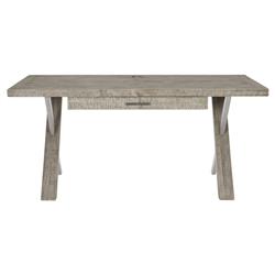 Chase Rustic Lodge Grey Pine Wood Silver Stainless Steel 1 Drawer Office Desk