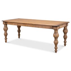Ethan French Country Natural Reclaimed Pine Wood Rectangular Dining Table - 84"W