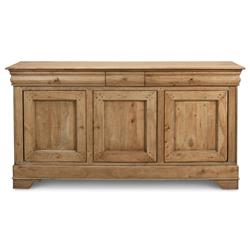 Cole Rustic Lodge Brown Walnut Wood 3 Door Buffet Sideboard