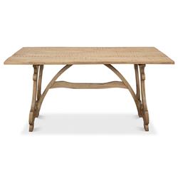 Chase French Country Brown Walnut Wood Rectangular Dining Table - 63&quot;W