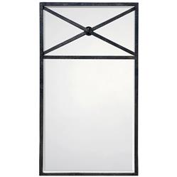 Eric Industrial Loft Dark Grey Burnished Iron Wall Mirror