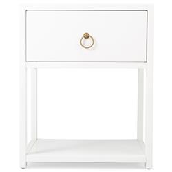 Allura Modern Classic White Wood Side End Table