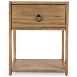 Allura Modern Classic Natural Brown Wood Side End Table