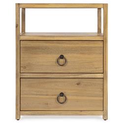 Allura Modern Classic Natural Brown Wood Nightstand
