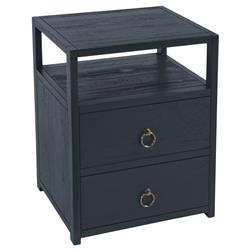 Allura Modern Classic Blue Wood Nightstand