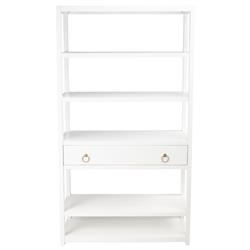 Allura Modern Classic White Wood Bookcase