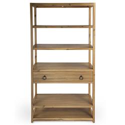 Allura Modern Classic Natural Brown Wood Bookcase