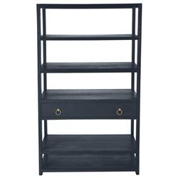 Allura Modern Classic Blue Wood Bookcase