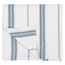 Jarrah Coastal Beach Blue Striped Linen Duvet - Queen