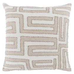 Mila Modern Classic Natural Embroidered Cotton Throw Pillow - 22x22