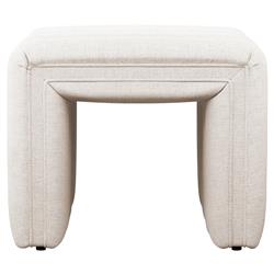 Leo Mid Century Modern Beige Performance Tufted Square Ottoman