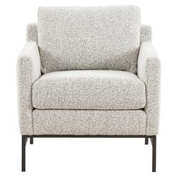 Lilian Industrial Grey Performance Boucle Black Iron Frame Arm Chair