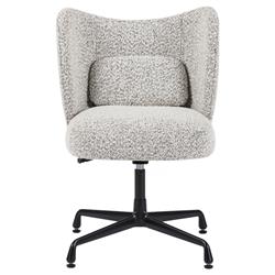 Anneli Modern Grey Performance Boucle Black Aluminum Swivel Office Chair