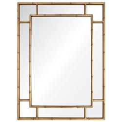 Gable Regency Distressed Gold Leaf Iron Bamboo Wall Mirror