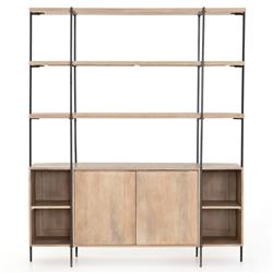 Daphne Modern Classic Mango Wood Black Iron Display Case