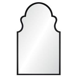 Auxerre Modern Classic Black Wood Arch Wall Mirror