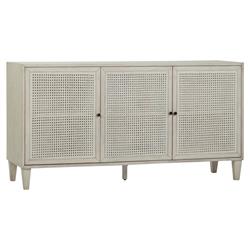 Gabriel Coastal Beach White Acacia Wood Woven Rattan Sideboard - 66"