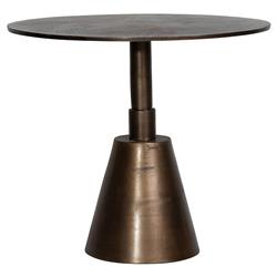 Jeffrey Mid Century Modern Brown Aluminum Round Bistro Table - 34&quot;W