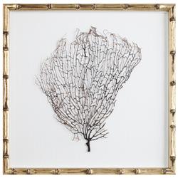 Bandon Coastal Beach Sea Fan Nature Gold Frame Mixed Media