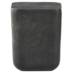 Bailey Industrial Loft Grey Aluminum Square Block Outdoor Drink Table