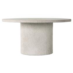 Lucienne Industrial Loft White Concrete Round Outdoor Dining Table - 60"W