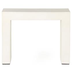 Tricia Industrial Loft Off White Concrete Rectangular Outdoor End Table