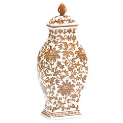 Ysabella French Country Brown Porcelain Covered Vase