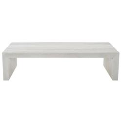 Mallie French Country White Wood Rectangular Coffee Table
