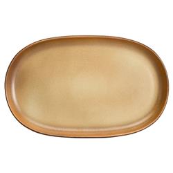 L'Objet Terra Modern Classic Brown Porcelain Oval Serving Platter - Small