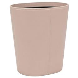 Pigeon and Poodle Asby Modern Classic Dusty Rose Leather Oval Waste Basket
